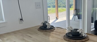 Unique Shipping Container Home with River View near Eureka Springs 