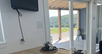 Unique Shipping Container Home with River View near Eureka Springs