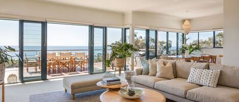 Smart TV, chimenea y libros