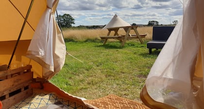 Luxury 5m Bell Tent With log Burner Near Whitby