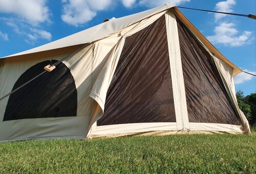 6m xl Bell Tent, Near Whitby, With log Burner