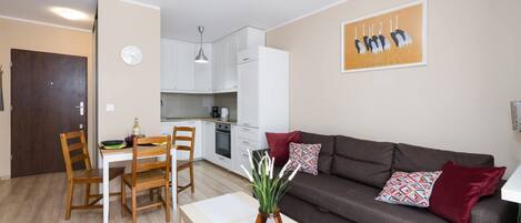 Een flatscreentelevisie