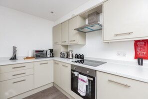 Executive-Suite | Eigene Küche | Kühlschrank, Mikrowelle, Ofen, Herdplatte