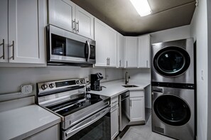 Luxury Studio | Private kitchenette | Full-size fridge, microwave, oven, stovetop