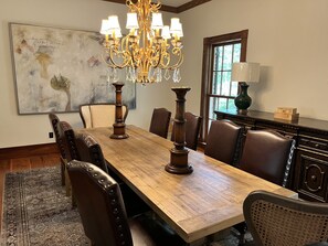 Dining - 7BR Scenic Luxury Getaway on 60Acres with 2 ponds, firepit, and more! (Conyers)