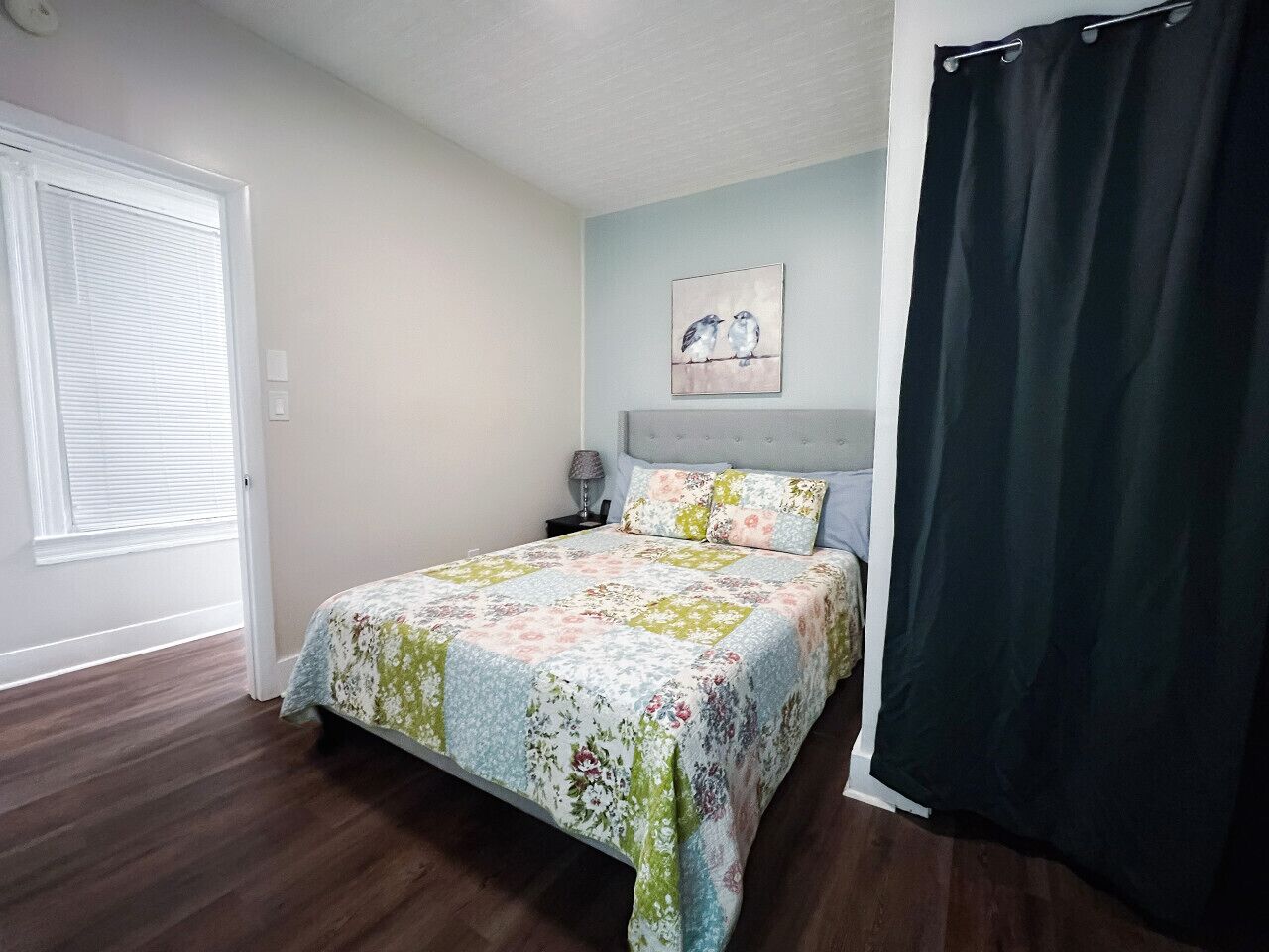 1 bedroom, desk, iron/ironing board, travel cot