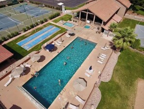 Outdoor pool, a heated pool