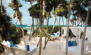 On the beach, sun-loungers, beach towels - Magnificent Grand Luxxe Master Two-Bedroom Villa (Playa del Carmen)