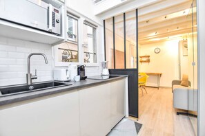 Basic-hus - flere senge | Privat køkken | Spisebord