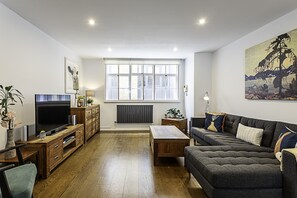 Basic Apartment, 1 King Bed | Living area | TV - Blackfriars Printhouse Retreat (London)