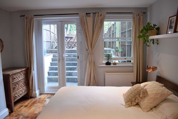 1 bedroom, desk, laptop workspace, iron/ironing board
