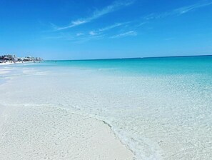 Beach nearby, sun-loungers, beach towels