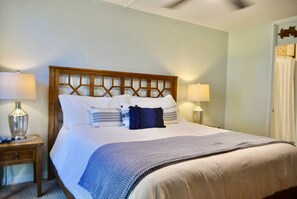 1 bedroom, desk, iron/ironing board, travel crib