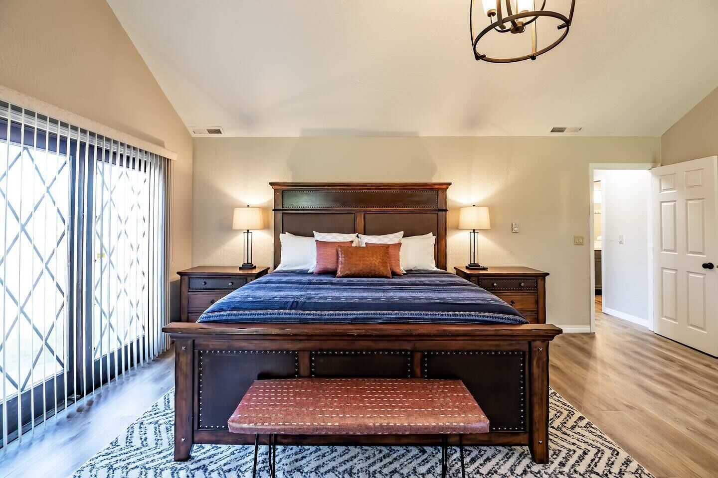 1 bedroom, desk, iron/ironing board, travel cot