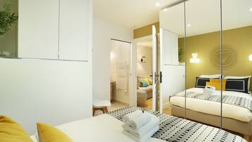 2 habitaciones, escritorio, tabla de planchar con plancha y wifi gratis