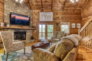 Smart TV, fireplace, video games