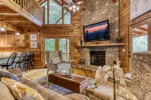 Smart TV, fireplace, video games