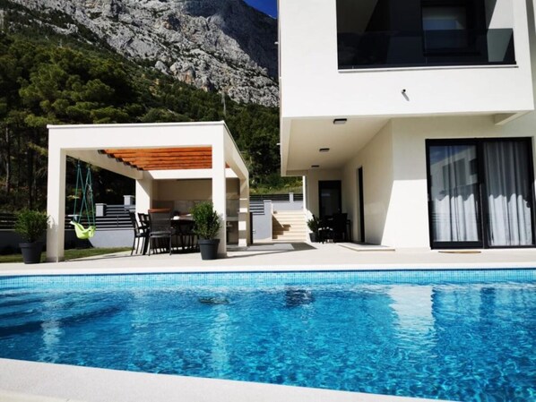 Outdoor pool - Villa Esse - Heated Pool & Seaview - A3 (Baska Voda)