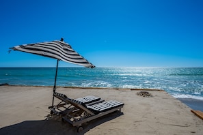 En la playa