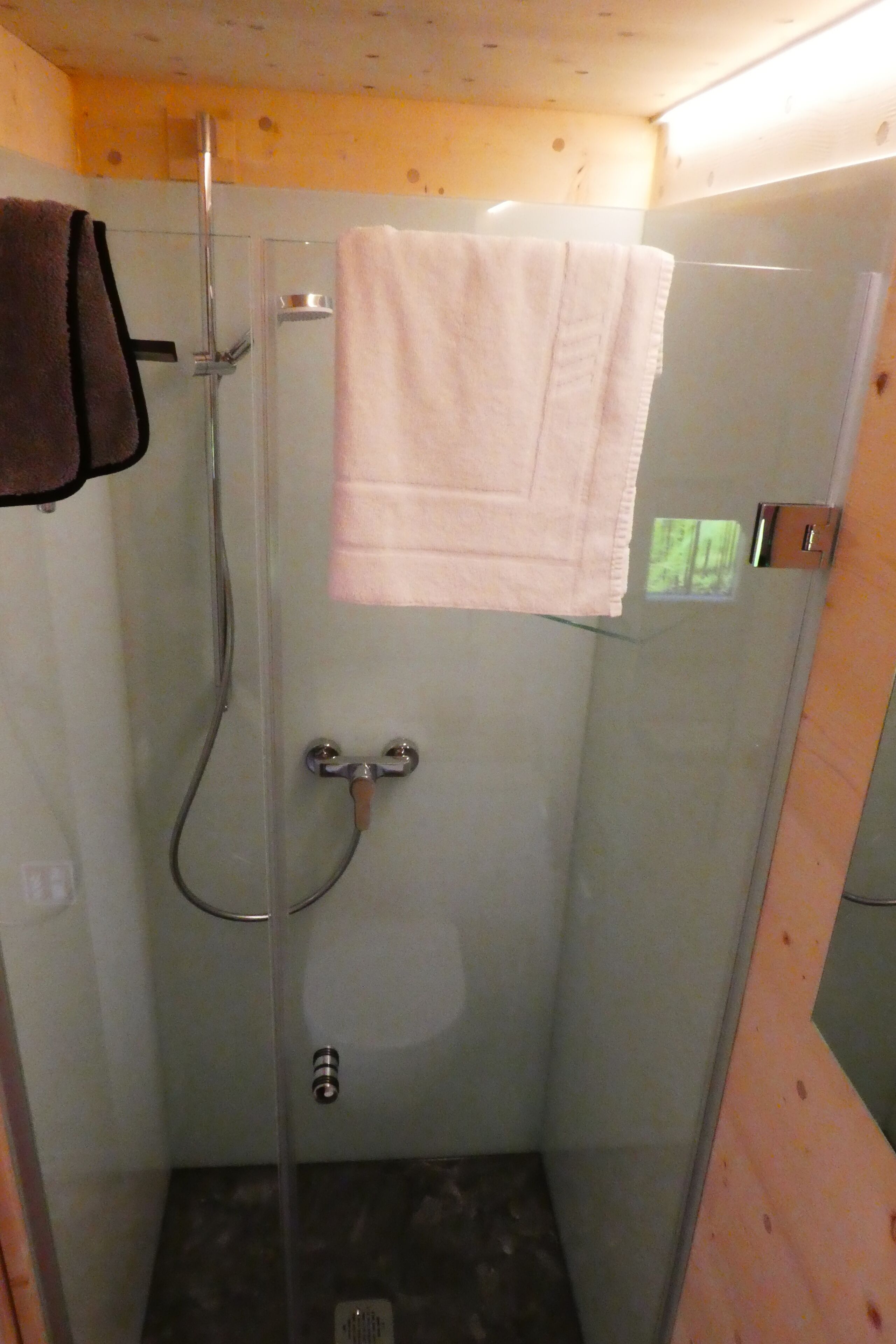 Shower, soap, shampoo, toilet paper