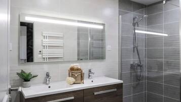 Shower, hair dryer