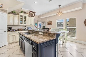 Fridge, microwave, oven, stovetop - Casa Cobia | Steps to Beach! Spacious 4BR Home w/ Pool & Decks (Panama City Beach)