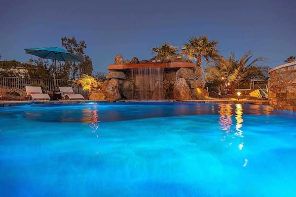 Piscina externa, piscina aquecida