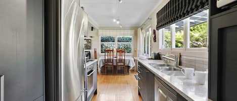 Fridge, microwave, dishwasher, toaster