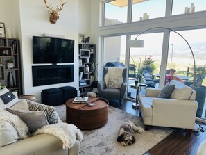 Smart TV, chimenea, videojuegos y libros 