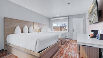 Standard Room, 2 Queen Beds, Non Smoking | Desk, iron/ironing board, free WiFi, bed sheets