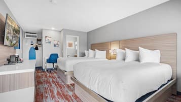 Standard Room, 2 Queen Beds, Non Smoking | Desk, iron/ironing board, free WiFi, bed sheets