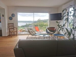 Télévision, lecteur de DVD, livres