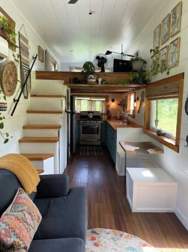 TV connectée, cheminée, lecteur de DVD