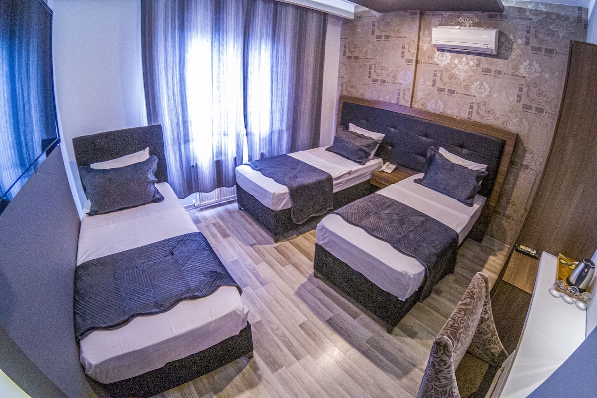 スタンダード トリプルルーム シングルベッド 3 台 | エジプト綿のシーツ、高級寝具、ミニバー、セーフティボックス (室内)