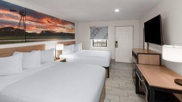 Room, 2 Double Beds, Non Smoking | Free WiFi, bed sheets