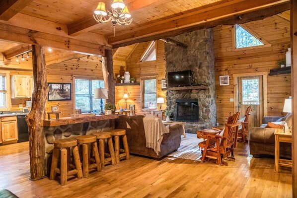 Smart TV, fireplace, DVD player, table football