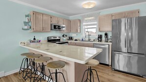 Coffee/tea maker, fridge, microwave, oven - "Island Time", Peaceful 5BR Oceanfront Cottage (Surf City)