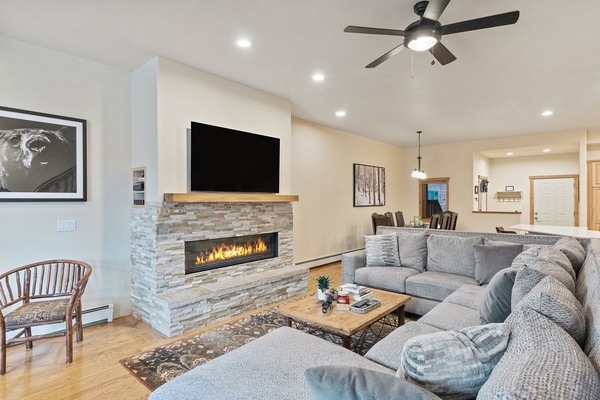Smart TV, fireplace
