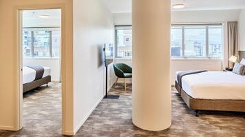 Perhehuoneisto, 2 makuuhuonetta | Ylelliset vuodevaatteet, pillowtop-patjalliset sängyt