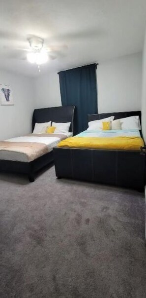 2 bedrooms, desk, iron/ironing board, travel cot