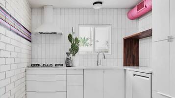 Fridge, microwave, stovetop, dishwasher