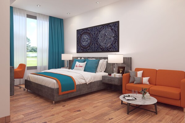 Zone Suite | Minibar, in-room safe, desk, laptop workspace