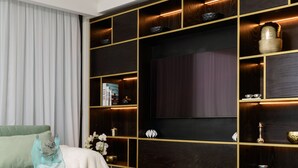 Deluxe Apartment | Living area | 27-inch flat-screen TV with cable channels, TV - Luxury with Terrace & Sea View by FeelHome (Tel Aviv)