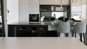 Deluxe Apartment | Living area | 27-inch flat-screen TV with cable channels, TV - Luxury with Terrace & Sea View by FeelHome (Tel Aviv)