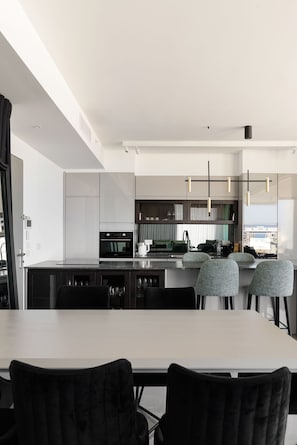 Deluxe Apartment | Living area | 27-inch flat-screen TV with cable channels, TV - Luxury with Terrace & Sea View by FeelHome (Tel Aviv)