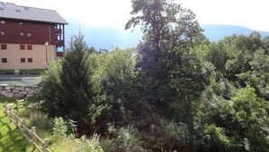Un bâtiment avec un mur en pierre et une clôture en bois.