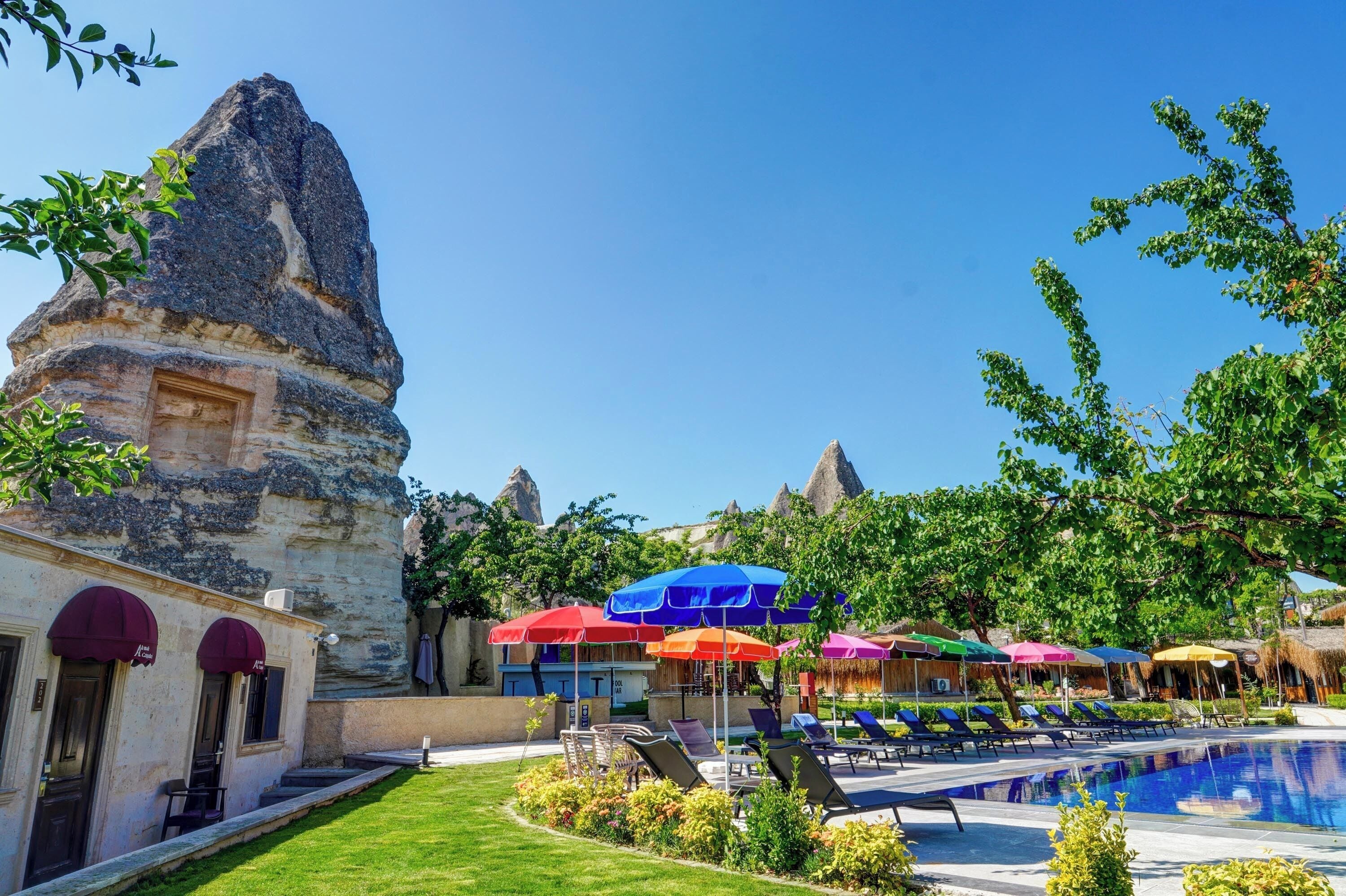 Outdoor pool, open 8:00 AM to 7:00 PM, free cabanas, pool umbrellas