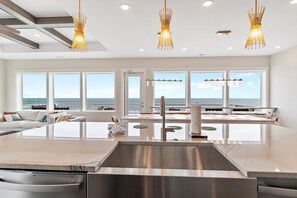 Interior - 10 Oars: Luxurious 10-bedroom oceanfront home in Oak Island, perfect for large gatherings. (Oak Island)