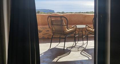 Villa with beautiful sunset