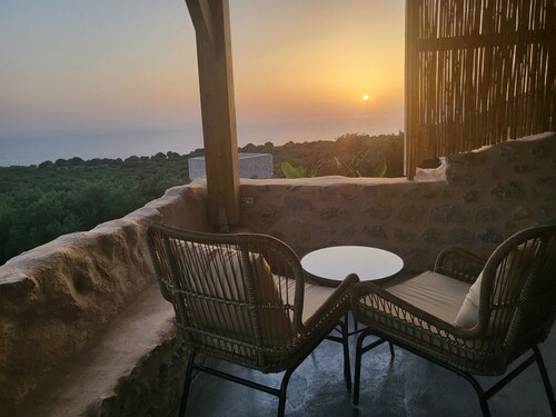 Villa with beautiful sunset